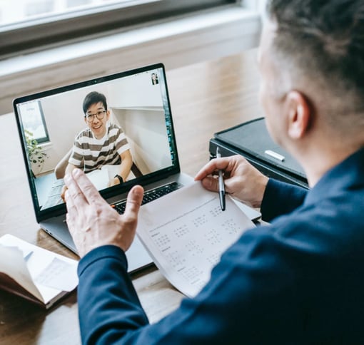 Video chat with two men