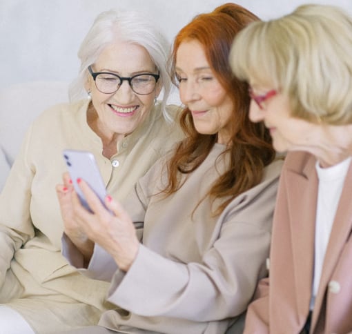 Picture of videochatting with grandma and her daughter